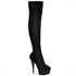 6" Velvet Thigh High Boots by Pleaser Delight-3002
