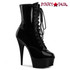 Pleaser | Delight-1020, Black 6" Stripper Platform Ankle Boots Delight-1020