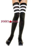 Black/White Athletic Stockings with Stripes Top | Leg Avenue (6605)