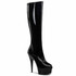 DELIGHT-2000 6" Exotic Dancer Black Stretch Knee High Boots By Pleaser USA