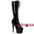 ADORE-2023, 7 Inch Lace up Knee High Boots black patent