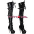 Stripper Boots | DELIGHT-3028, Platform Buckle Platform Thigh High Boots