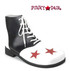 CLOWN-02, Clown Shoe with Stars Black/White/Red Stars