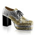 GLAMROCK-02, Men Glitter with Stars Disco Platform Shoe color silver/gold
