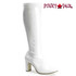 Kiki-350 Gogo Knee High Boot Color White Patent