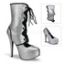 Teeze-31G, 5.75 Inch High Heel Detachable Shaft Silver Glitter Pump