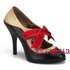 Tempt-27, 4.5 Inch High Heel Two Tone Pump with Bow Made By Bordello