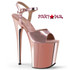 Pleaser Shoes | Flamingo-809, Ankle Strap Exotic Dancer Shoes Color Rose Gold