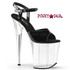 Pleaser | Flamingo-809, Ankle Strap Exotic Dancer Shoes Color Black/Clear Platform