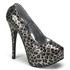 Bordello | Teeze-37, Cheetah Silver Glitter Print Pump