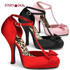 Cutiepie-12, 4.5 Inch High Heel with 3/4 Inch Platform T-Strap D'Orsay Pump Made By Pinup Couture