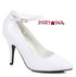 White 4"  Pump Ankle Strap B Width Ellie Shoes E-8401-B