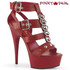 Delight-658, Red Strappy T-Strap Closed Back Sandal