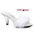 305-Sasha, 3 Inch Heel Marabou Slipper white