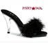 405-Sasha, 4 Inch High Heel  Marabou Slipper color black
