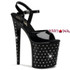 Pleaser | Stardust-809, 8 Inch High Heel with Platform Ankle Strap Rhinestones Studded Sandal