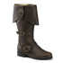 Carribean-299 * Men Brown cuff knee high boot with octopus buckles and inner side zipper Carribean-299 * Men Brown cuff knee high boot with octopus buckles and inner side zipper