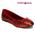 STAR-16G, Red Women's Cosplay Glitter Flats | Funtasma Shoes