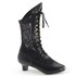 Dame-115 * 2 inch lace victorian ankle boot Black Faux Leather