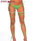 1040SL, Garter Set with Spaghetti Leg Wrap Color Neon Green