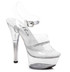 Ellie Shoes 601-Jewel 6" Clear Heel Shoes w/Rhinestones