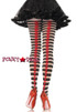 Black/Red Heart Backseam Striped PantyHose |Leg Avenue 7433