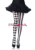 Black/White Harlequin Costume PantyHose |Leg Avenue 7720