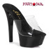 Clear/Black 601-Vanity, 6 Inch Stripper Platform Slide Ellie shoes