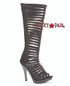 Ellie Shoes | M-Stella 5" Heel Straps Boots w/Rhinestones Black