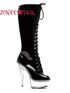 Ellie Shoes | 609-Jungle 6" Stripper Lace Boots Black/Clear