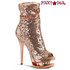 Blondie-R-1008SQ, 6 Inch Rose Gold Sequin Ankle Boots by Pleaser