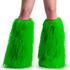 YETI-01, Neon Green Fur Boot Cover By Pleaser