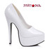 652-Prince 6.5" White Fetish Platform Pumps