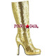 421-ZARA * 4 inch glitter knee high boots Color Gold