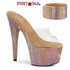 Bejeweled-712RS, 7 Inch Ankle Cuff Rose Gold Rhinestones Platform Shoes by Pleaser