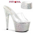 Bejeweled-712RS, 7 Inch Ankle Cuff Silver Rhinestones Platform Shoes by Pleaser