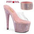 Bejeweled-712RS, Baby Pink 7 Inch Ankle Cuff Rhinestones Platform Shoes
