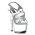 711-Lance 7" Silver/Clear Stripper Strappy Sandal