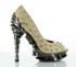 High Heel Pump with Metallic Spikes | Hades TALON color tan/Taupe