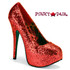 Wide Width Red Glitter Platform Pump Size 9-16  Pink Label | TEEZE-06GW,