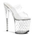 Stardust-802, 8 inch high heel with 4 inch platform Two Band Platform with Rhinestones