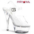 Pleaser Kiss-208LS, 6 Inch Clear Ankle Strap with One Line Rhinestone Pleaser Kiss-208LS, 6 Inch Clear Ankle Strap with One Line Rhinestone