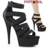 Pleaser | Delight-659, 6 Inch Heel Sandal Elastic Straps w/Back Zip