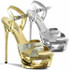Eclipse-619G, Stiletto Heel Platform Glitter Sandal By Pleaser