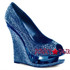 Razzle-660RS * 5.5 Inch High Heel with 1.5 Inch Platform Wedge Rhinestones Cover Peep Toe Pump