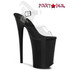 Infinity-908, 9 Inch Clear/Black 9 Inch Heel Ankle Strap