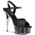 Delight-609-5G, 6 Inch Black Glitter Shoes by Pleaser