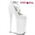 Beyond-087, 10" White Stripper Ankle Strap Pump | Pleaser Shoes