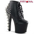 Pleaser | Fearless-700-28, 7 Inch Ankle Boots with Spikes and Stones on Heel