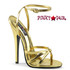 Domina-108, Gold 6" Stiletto Heel Wrap Around Knotted Strap Sandal